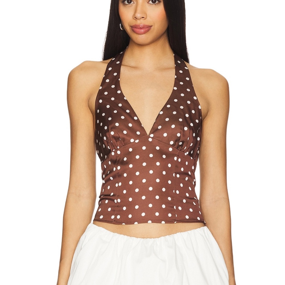 More To Come Vivian Halter Top in Chocolate Size M Revolve